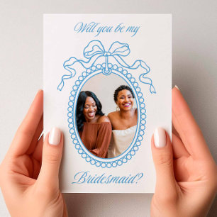 Invitation Proposition d'aide-ménagère vintage à cadre perlé