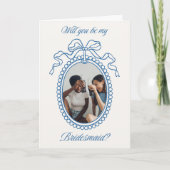 Invitation Proposition d'aide-ménagère Vintage bleue (Devant)