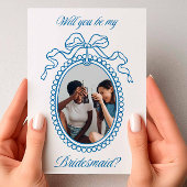 Invitation Proposition d'aide-ménagère Vintage bleue