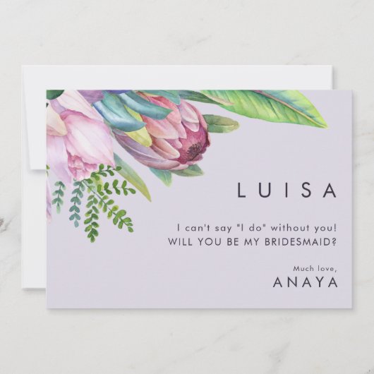 Invitation Proposition d'aide-ménée couleur violet tropical (Dos)