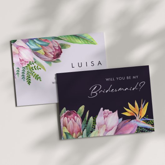 Invitation Proposition d'aide-ménée couleur violet tropical