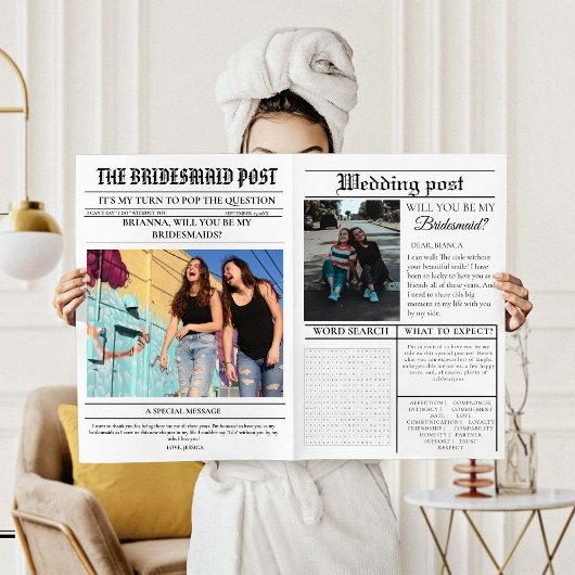 Invitation Proposition de Bridemaids moderne Enveloppement de