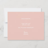 Invitation Proposition de Bridesmaid de script moderne (Dos)