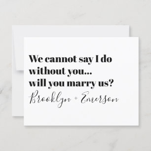 Invitation Proposition de célébrant de typographie Mariez-nou