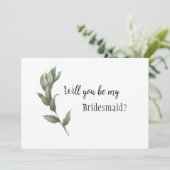 Invitation Proposition de demoiselle d'honneur de simple verd (Debout devant)