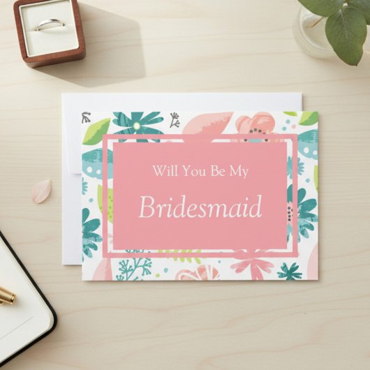 Invitation Proposition de Demoiselle d'Honneur Fleurs Roses