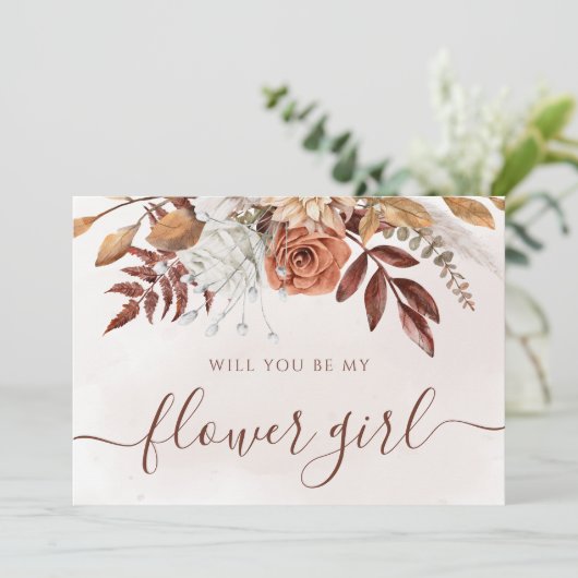 Invitation Proposition de Fille de Fleur de Feuillage d'Autom (Debout devant)