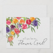 Invitation Proposition de Fille de Fleurs aux Tulipes Brillan (Devant / Derrière)