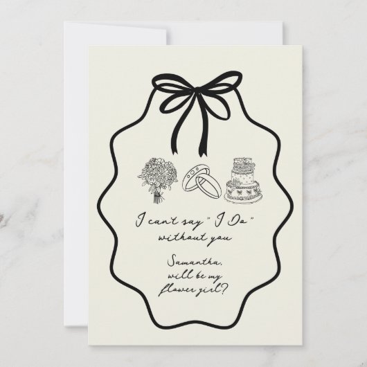 Invitation Proposition de Fille Florale de Bow tirée à la mai (Devant)