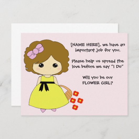 Invitation Proposition de Fleurs - Brunette (Devant / Derrière)