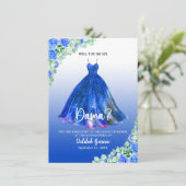 Invitation Proposition de jolie demoiselle d'honneur bleu pou (Debout devant)