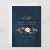 Invitation Proposition de la Bridesmaid Floral Russe de la ma (Dos)
