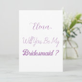 Invitation Proposition de la Bridesmaid Purple Lilac Lavender (Debout devant)