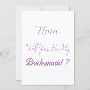 Invitation Proposition de la Bridesmaid Purple Lilac Lavender