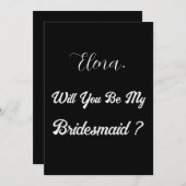 Invitation Proposition de la domestique Mariage minimal noir (Devant / Derrière)