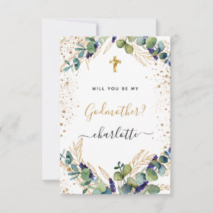 Invitation Proposition de la marraine d'or Eucalyptus vert