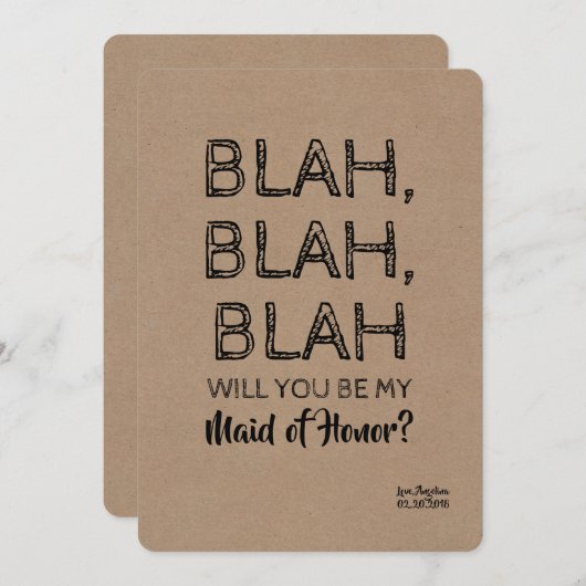 Invitation Proposition de la servante Blah Blah Funny (Devant / Derrière)