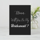 Invitation Proposition de la servante Noir Blanc Élégant Mari (Debout devant)