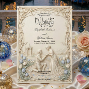 Invitation Proposition de mariage Art Nouveau avec vigne bota