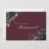 Invitation Proposition de Mariage de Bridesmaid de Dark Gothi (Devant)