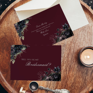 Invitation Proposition de Mariage de Bridesmaid de Dark Gothi