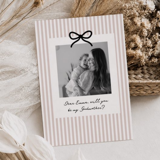 Invitation Proposition de Marraine aux Rayures Roses