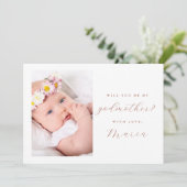 Invitation Proposition de Marraine Simple Script en Terre Cui (Debout devant)