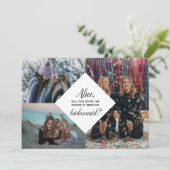 Invitation Proposition de photo de Bridesmaid Collage de diam (Debout devant)