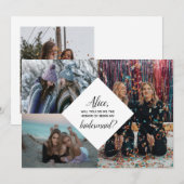 Invitation Proposition de photo de Bridesmaid Collage de diam (Devant / Derrière)