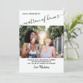 Invitation Proposition de photo noir et blanc de Matron d'hon (Debout devant)