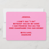 Invitation Proposition de servante rose et rouge amusante (Dos)