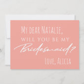 Invitation Proposition de typographie de demoiselle d'honneur (Dos)