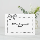 Invitation Proposition d'honneur de la servante d'honneur de  (Debout devant)