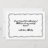 Invitation Proposition d'honneur de la servante d'honneur de  (Dos)