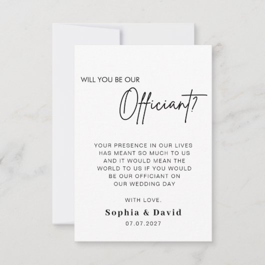 Invitation Proposition d'Officier mariage Voulez-Vous Nous Ép (Devant)