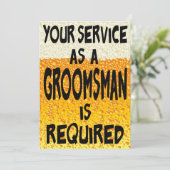 Invitation Proposition drôle de bière de Groomsman (Debout devant)