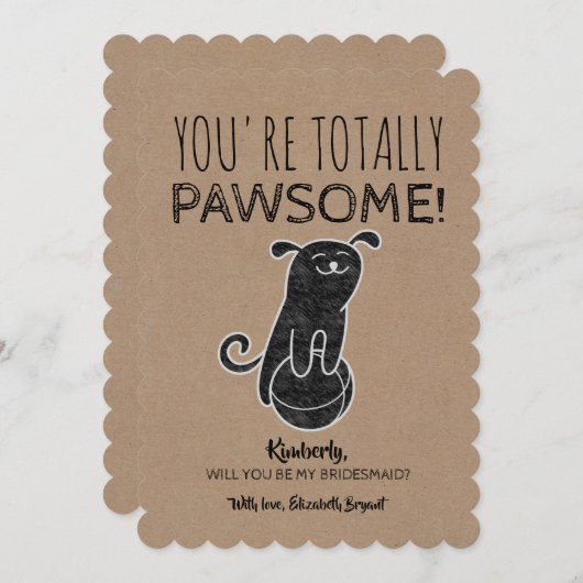 Invitation Proposition Drôle De Pawsome (Devant / Derrière)