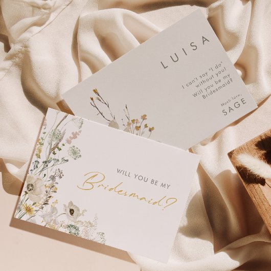 Invitation Proposition du Fleur sauvage lunaire Meadow Brides