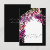 Invitation Proposition du parti marié Fuchsia Lavender Floral (Devant / Derrière)