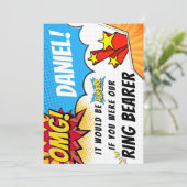 Invitation Proposition du porteur de bague - Thème Superhero (Debout devant)