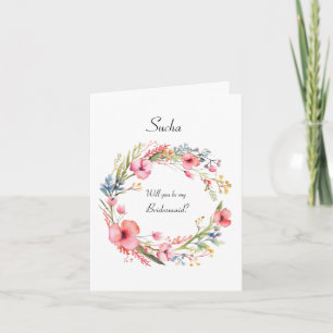 Invitation Proposition d'une fête de mariage rose fleurie