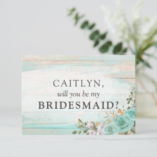 Invitation Proposition d'une fête nuptiale en bois rustique T (Debout devant)