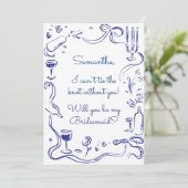 Invitation Proposition d'une servante de doodle illustrée de (Debout devant)