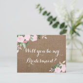 Invitation Proposition d'une servante d'État Burlap Pink Peon (Debout devant)