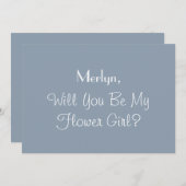 Invitation Proposition Fleur Mariage bleu Dusty 2024 (Devant / Derrière)