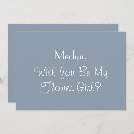 Invitation Proposition Fleur Mariage bleu Dusty 2024 (Devant / Derrière)