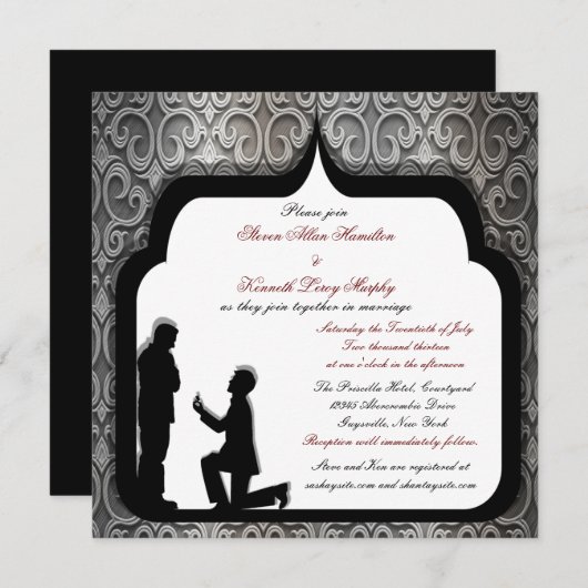 Invitation Proposition Grooms Personnalisation des mariages h (Devant / Derrière)