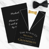 Invitation Proposition Groomsman Black Time pour convenir à F