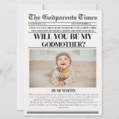 Invitation Proposition moderne Godparent Journal Baptême (Devant)