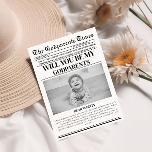 Invitation Proposition moderne Godparent Journal Baptême